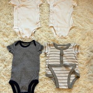 Carter's White and Striped Baby Bodysuit Set